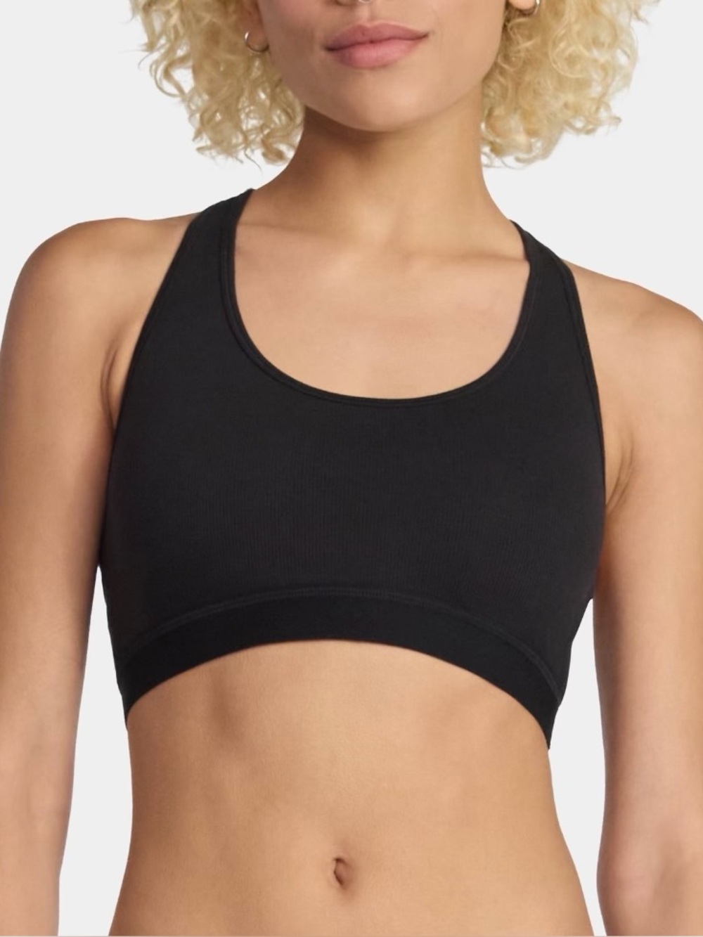 Cotton Stretch Ribbed Racerback Bralette